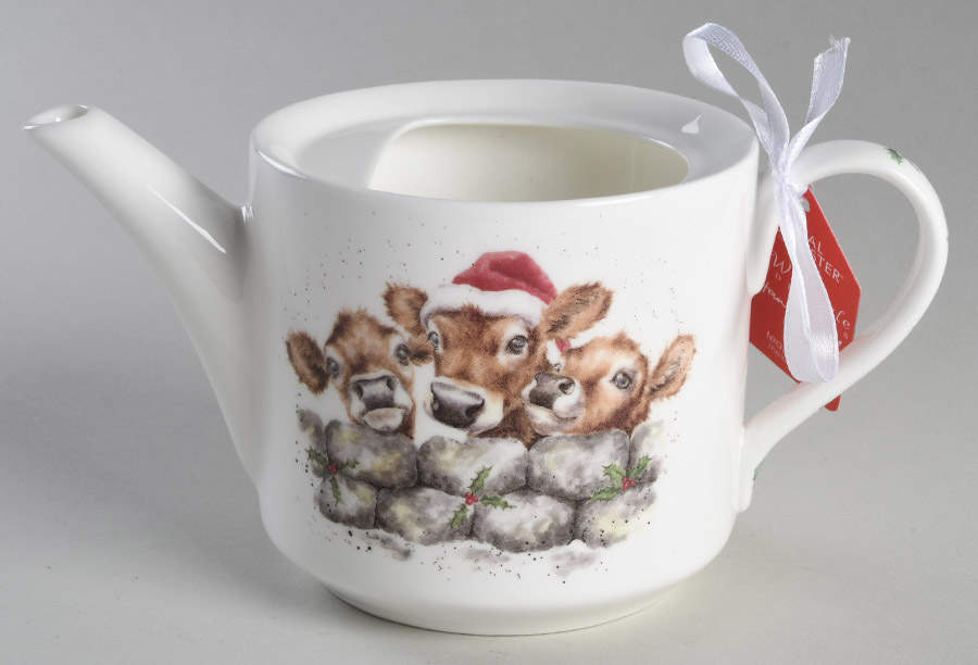 Wrendale Designs Christmas Mini Teapot No Lid by Royal Worcester-1
