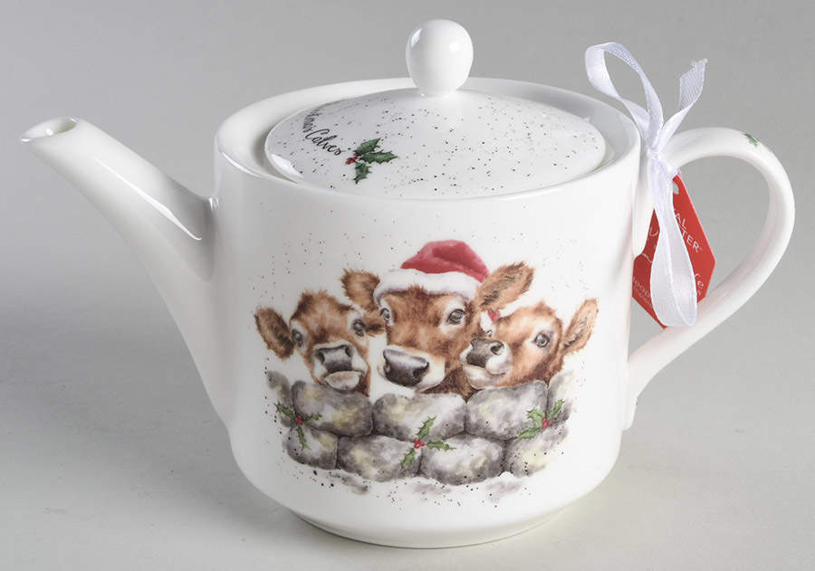 Wrendale Designs Christmas Mini Teapot & Lid by Royal Worcester-1