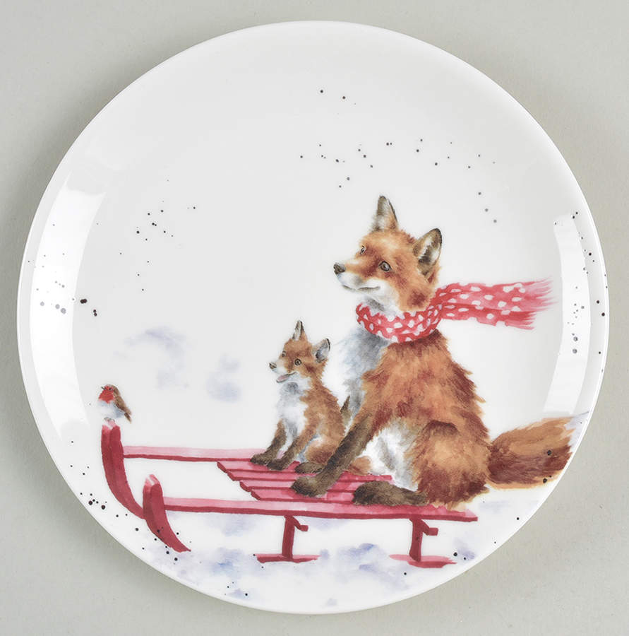 Wrendale Designs Christmas Coupe Bread & Butter Plate by Royal Worcester-1