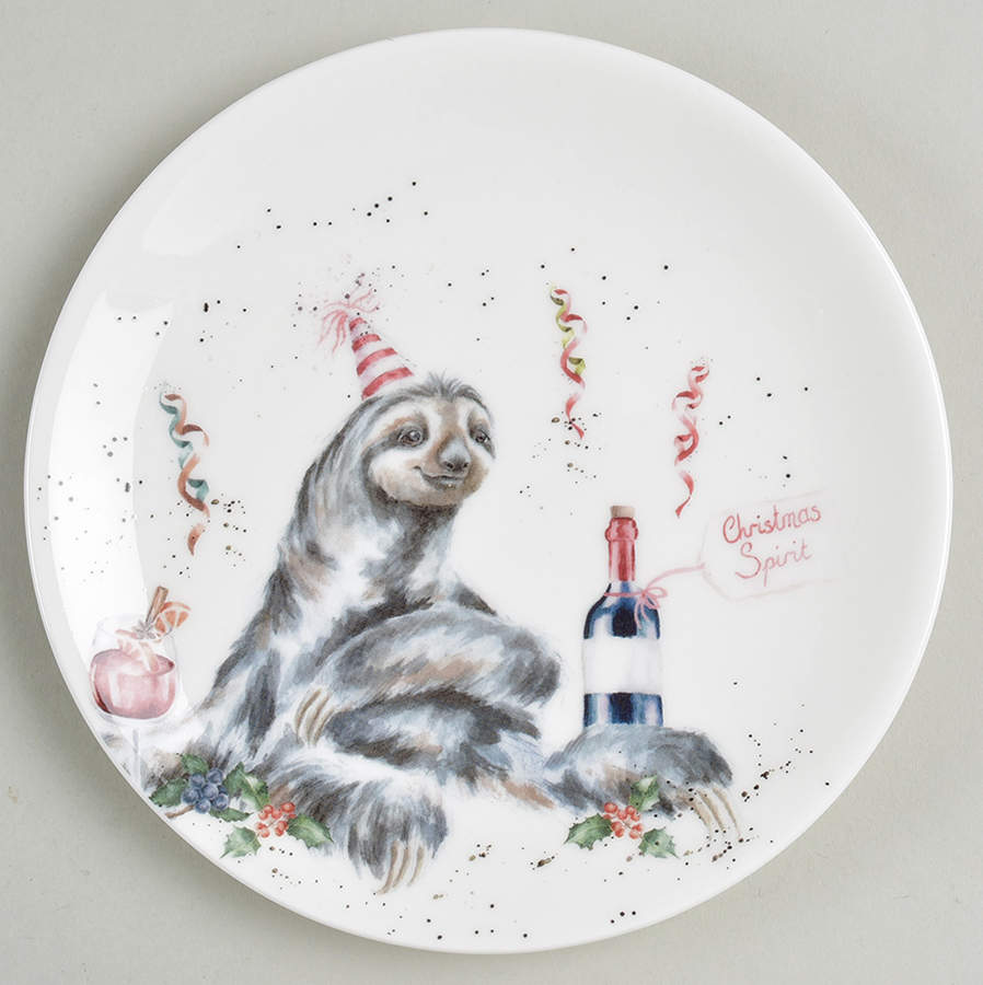 Wrendale Designs Christmas Coupe Bread & Butter Plate by Royal Worcester-1