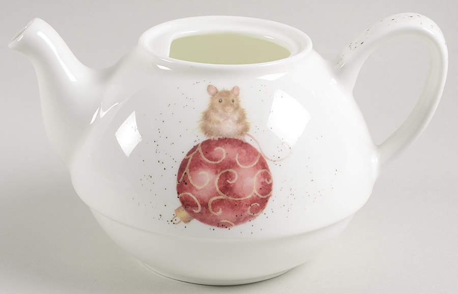 Wrendale Designs Christmas Individual Teapot with Cup Teapot No Lid by Royal Worcester-1