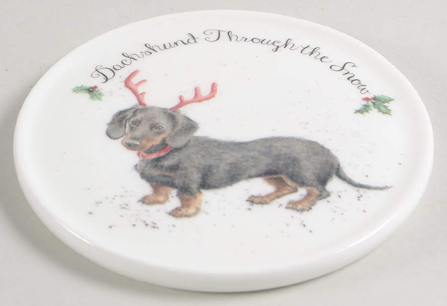 Wrendale Designs Christmas Mug & Coaster Set-Coaster by Royal Worcester-1