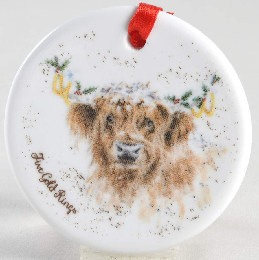 Wrendale Designs Christmas 12 Days of Christmas Ornament by Royal Worcester-1