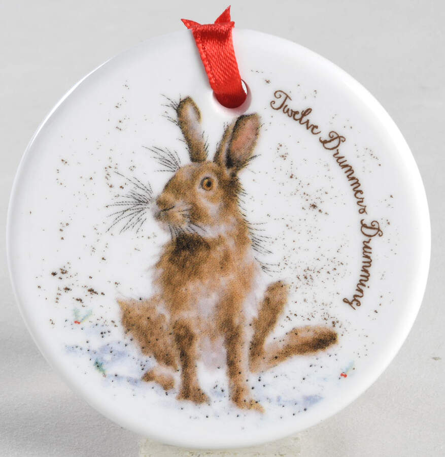 Wrendale Designs Christmas 12 Days of Christmas Ornament by Royal Worcester-1