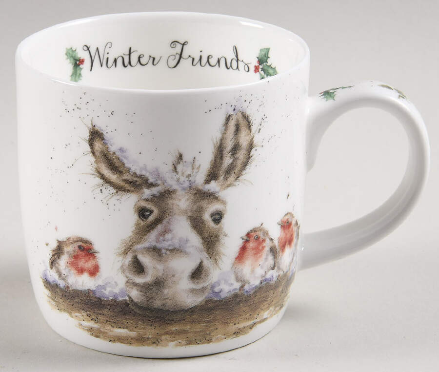 Wrendale Designs Christmas Mug & Coaster Set-Mug by Royal Worcester-1