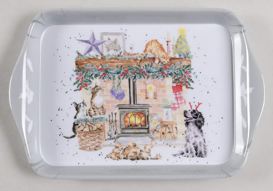 Wrendale Designs Christmas 8" Rectangular Melamine Tray by Royal Worcester-1