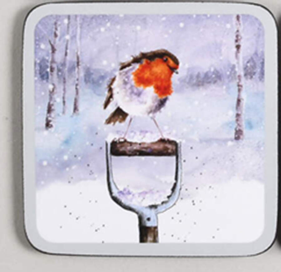 Wrendale Designs Christmas Square Corkback Coaster by Royal Worcester-1