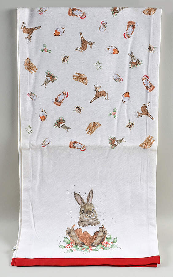 Wrendale Designs Christmas 14" X 110" Cloth Table Runner by Royal Worcester-1