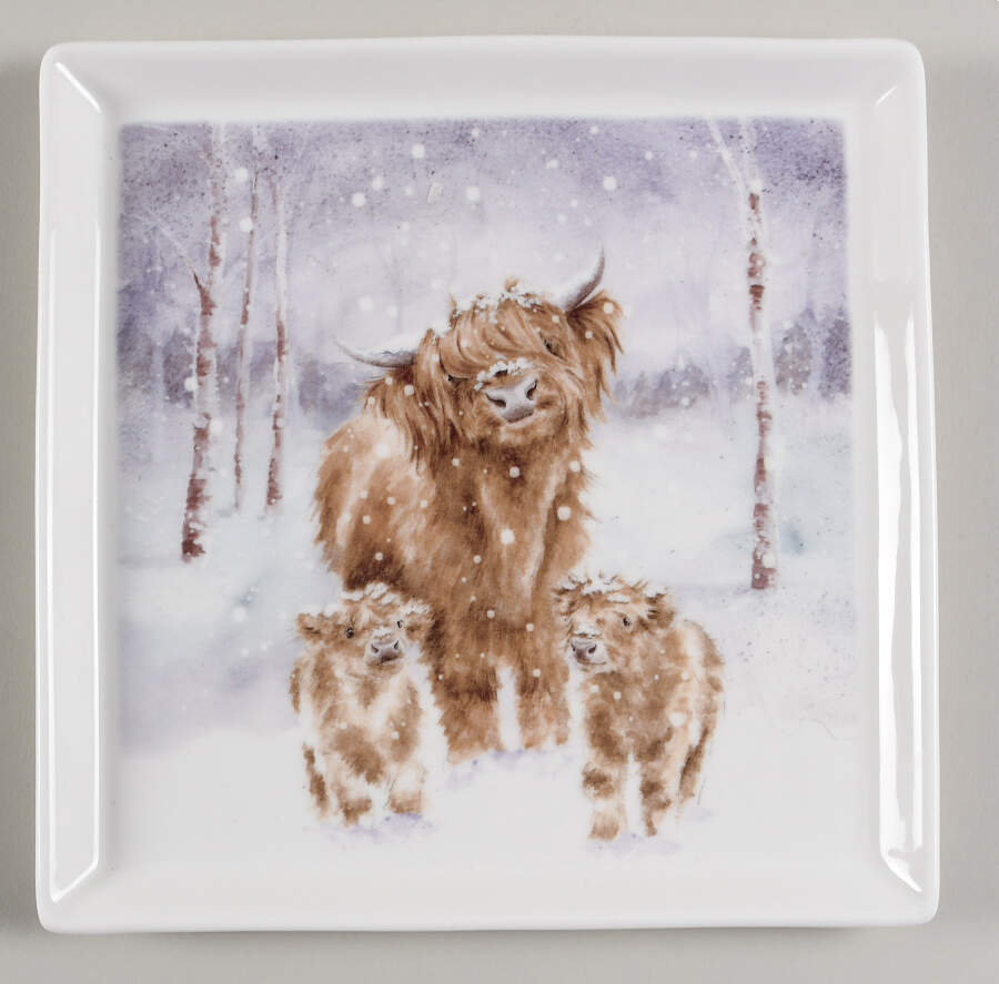 Wrendale Designs Christmas 9" Square Tray by Royal Worcester-1