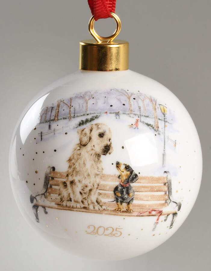 Wrendale Designs Christmas 2025 Annual Bauble Ornament by Royal Worcester-1
