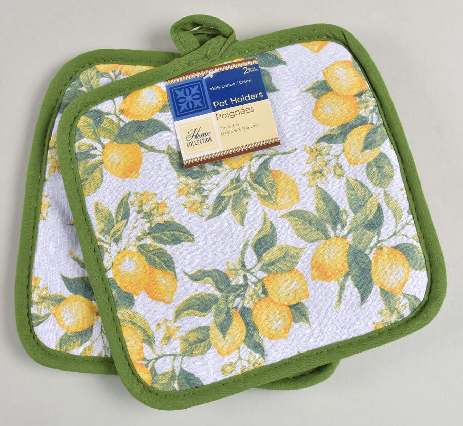 Lemon (Set of 2) Cloth Potholders by Royal Norfolk-1