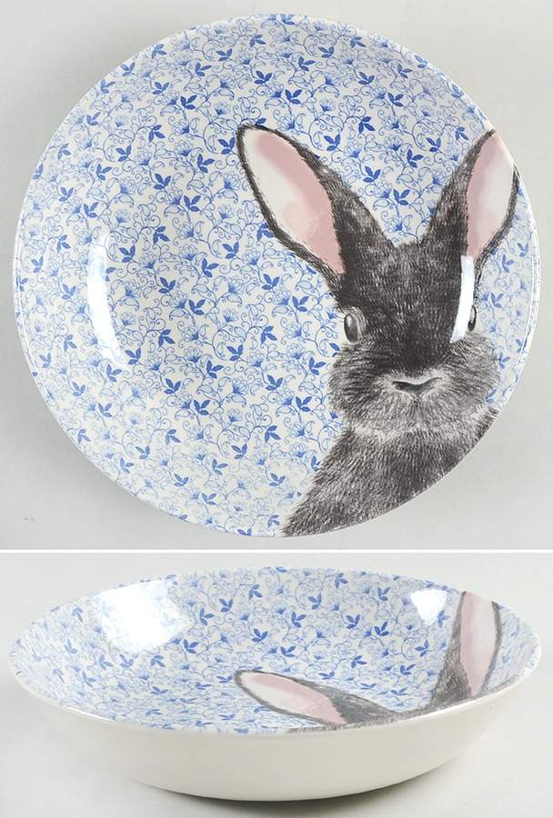 Chintz Rabbit Blue 9" Individual Pasta Bowl by Royal Stafford-1