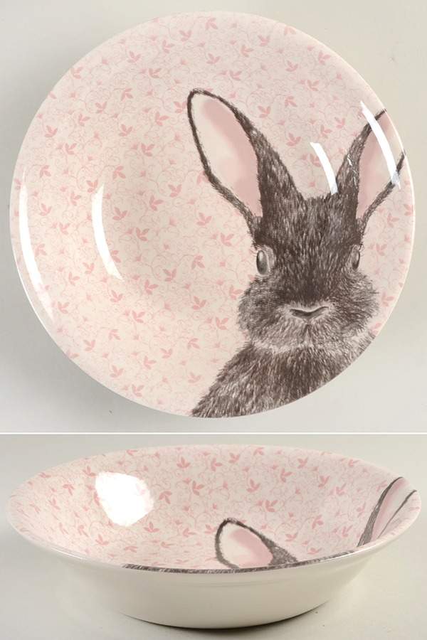 Chintz Rabbit Pink 9" Round Serving Bowl by Royal Stafford-1