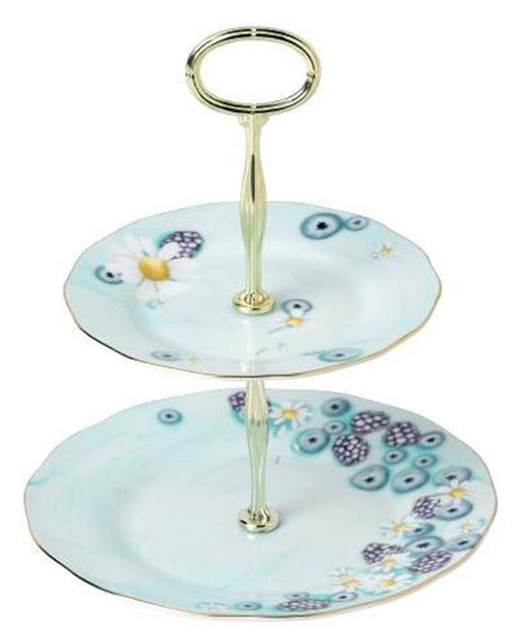 Alpha Foodie 2-Tiered Serving Tray (Salad #2 & Bread/Butter #2) by Royal Albert-1