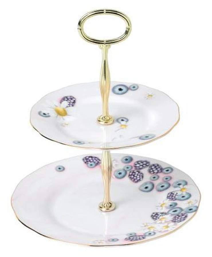 Alpha Foodie 2-Tiered Serving Tray (Salad #1 & Bread/Butter #1) by Royal Albert-1