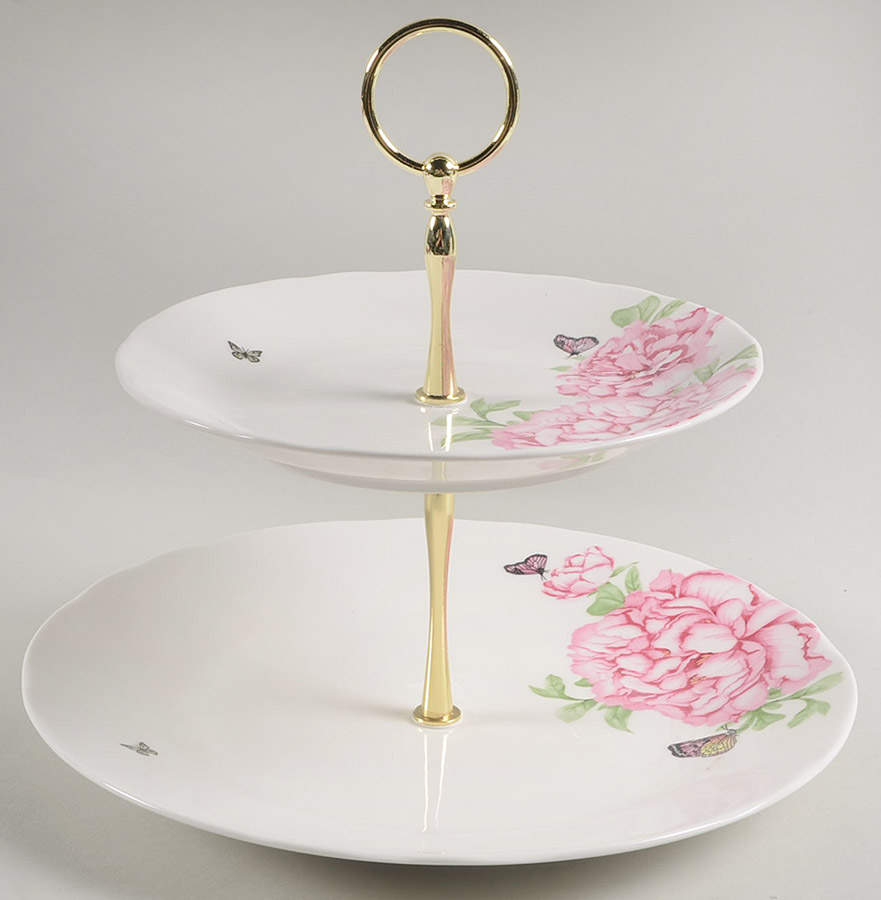 Everyday Friendship 2 Tiered Serving Tray (Dinner & Salad Plate) by Royal Albert-1