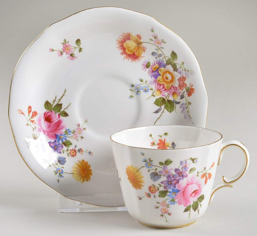 Derby Posies Flat Cup & Saucer Set by Royal Crown Derby-1
