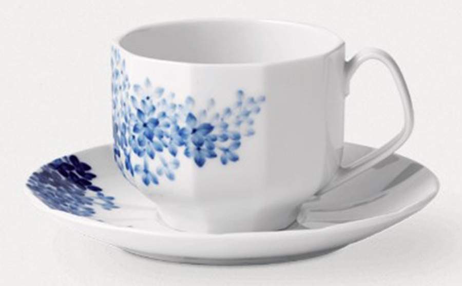 Blomst Footed Cup & Saucer Set by Royal Copenhagen-1