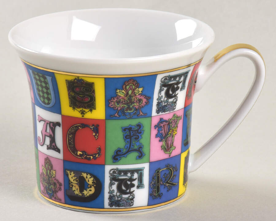 Versace Holiday Alphabet Flat Demitasse Cup by Rosenthal - Continental-1