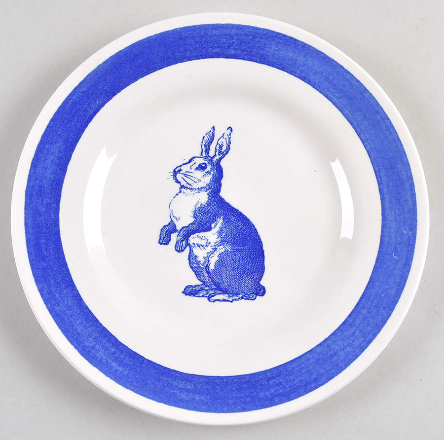 Rabbit Sketch Dark Blue Salad Plate by Royal Stafford-1