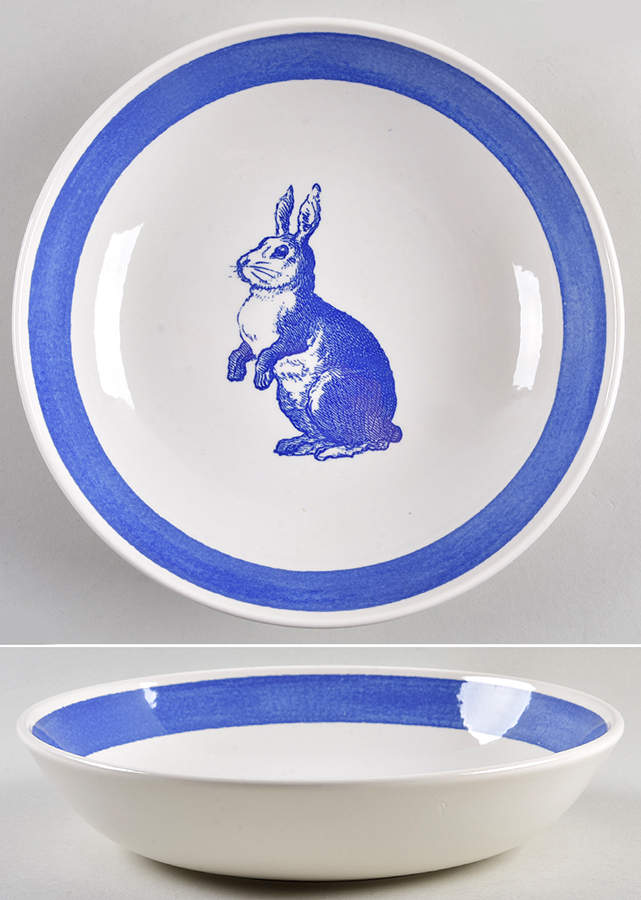 Rabbit Sketch Dark Blue 8" Individual Pasta Bowl by Royal Stafford-1