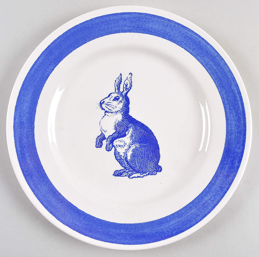 Rabbit Sketch Dark Blue Dinner Plate by Royal Stafford-1