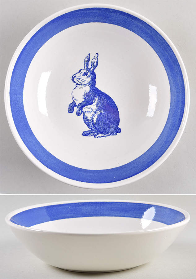 Rabbit Sketch Dark Blue Coupe Cereal Bowl by Royal Stafford-1