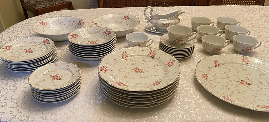 Pink Roses 14" Oval Serving Platter by Royale Garden-1