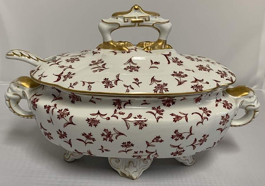 B1084 Oval Tureen & Lid and Ladle by Royal Worcester-1
