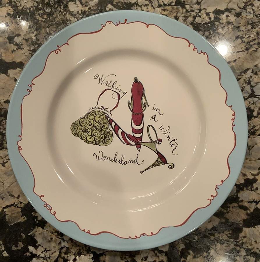 Holiday Shoes Salad Plate by Rosanna-1