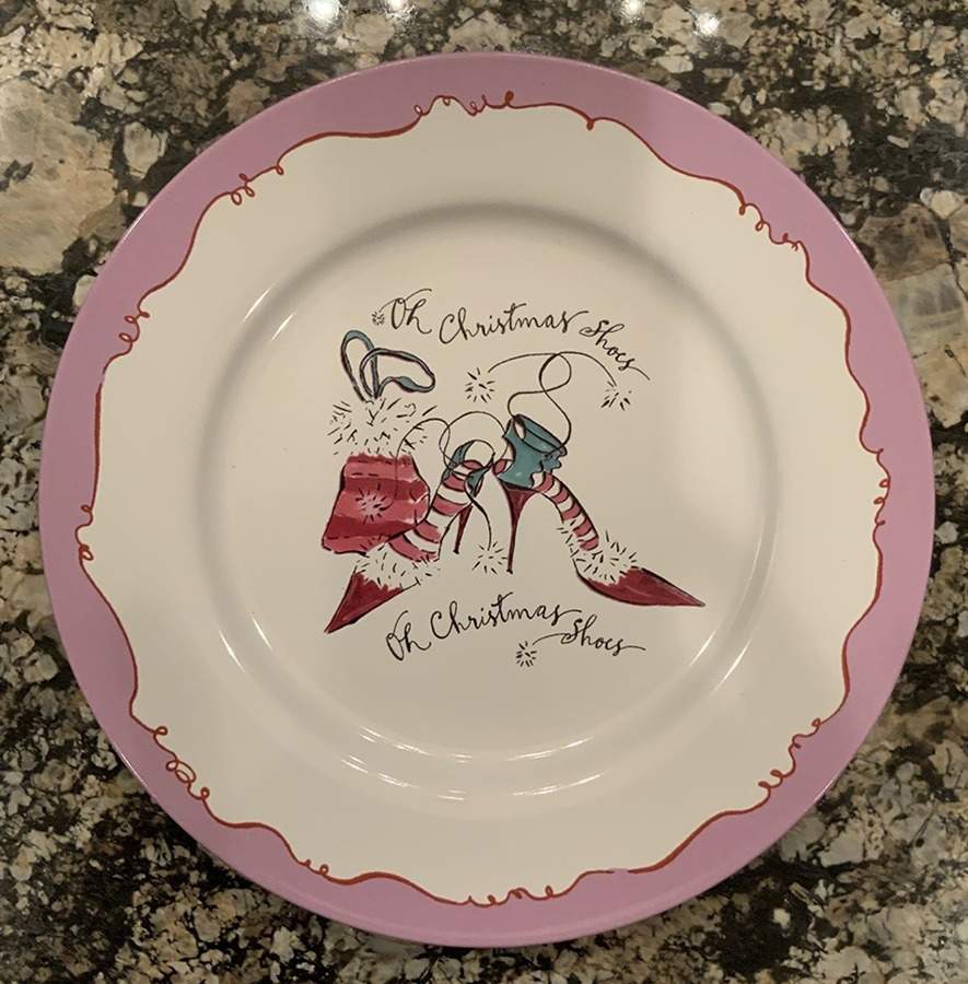Holiday Shoes Salad Plate by Rosanna-1