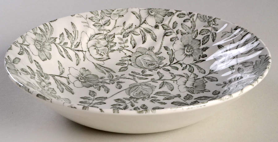 Peony Grey 8" Individual Pasta Bowl by Royal Wessex-1