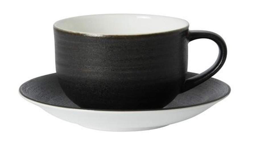 Studio Glaze Almost Midnight Flat Cup & Saucer Set by Royal Crown Derby-1