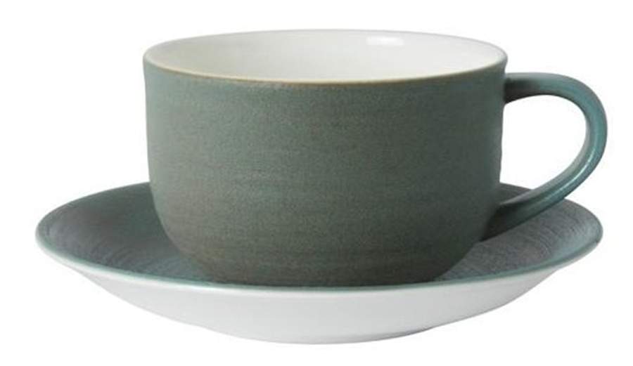 Studio Glaze Ocean Whisper Flat Cup & Saucer Set by Royal Crown Derby-1
