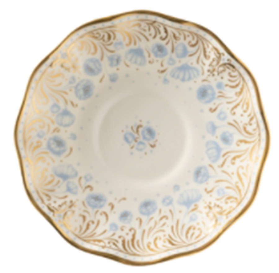 Royal Peony Blue Saucer by Royal Crown Derby-1