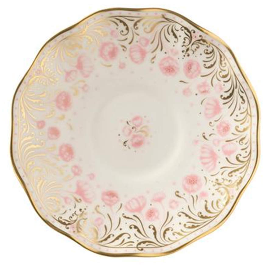 Royal Peony Pink Saucer by Royal Crown Derby-1