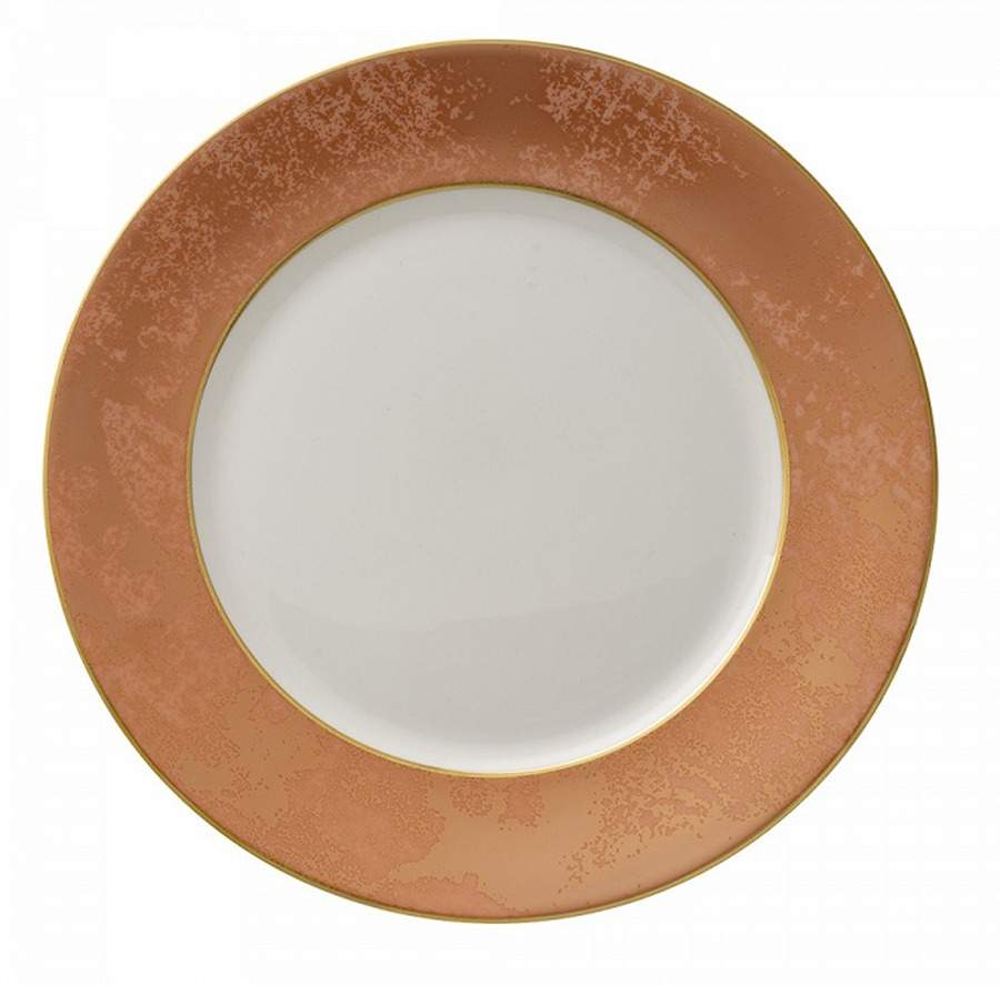Crushed Velvet Copper Dinner Plate by Royal Crown Derby-1