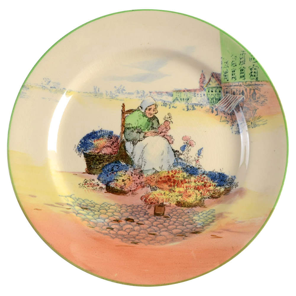 Dutch Flower Market Seller Dinner Plate by Royal Doulton-1