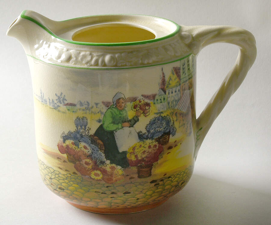 Dutch Flower Market Seller Lid for Teapot by Royal Doulton-1