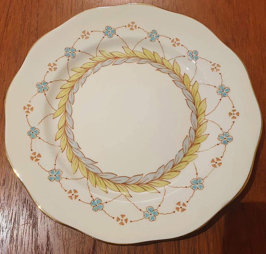 Laurel Blue Bread & Butter Plate by Roslyn (England)-1