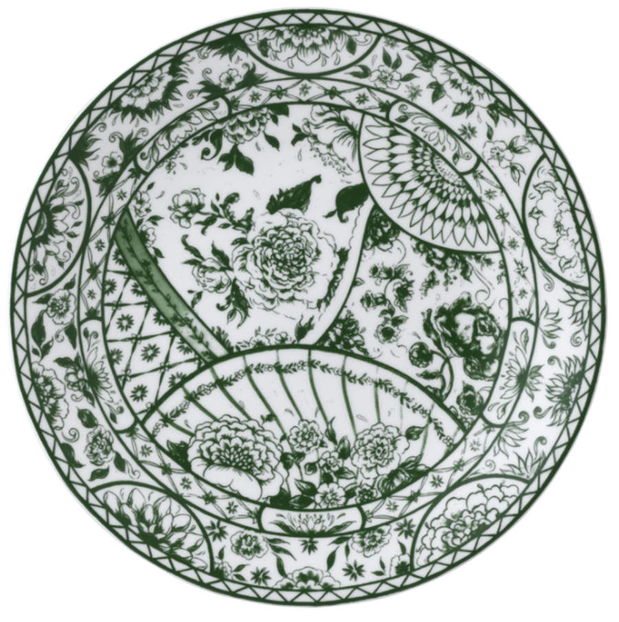 Victoria's Garden Green Dinner Plate by Royal Crown Derby-1