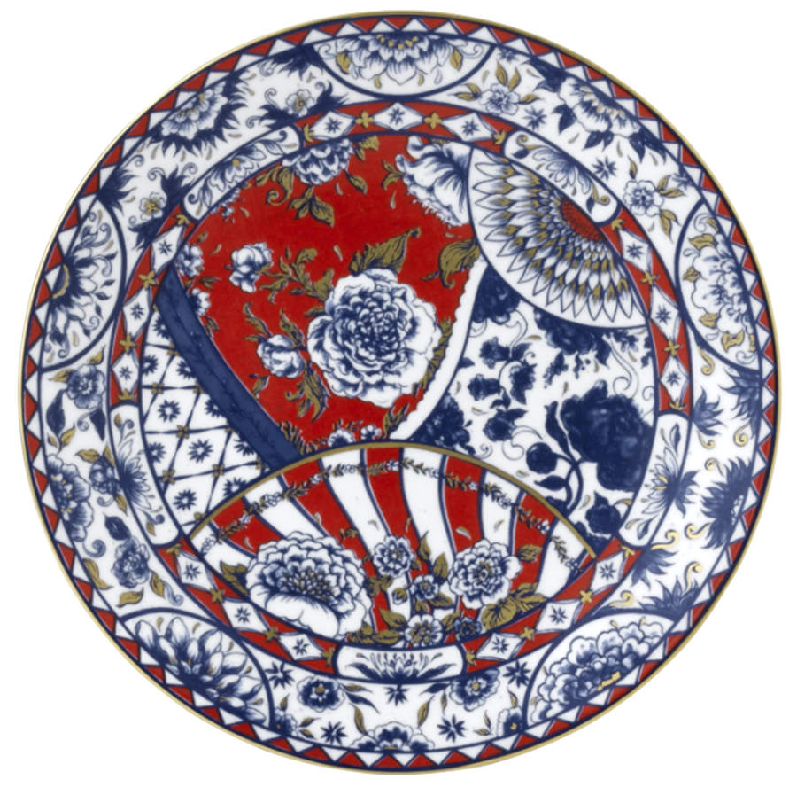 Victoria's Garden Blue and Red Dinner Plate by Royal Crown Derby-1