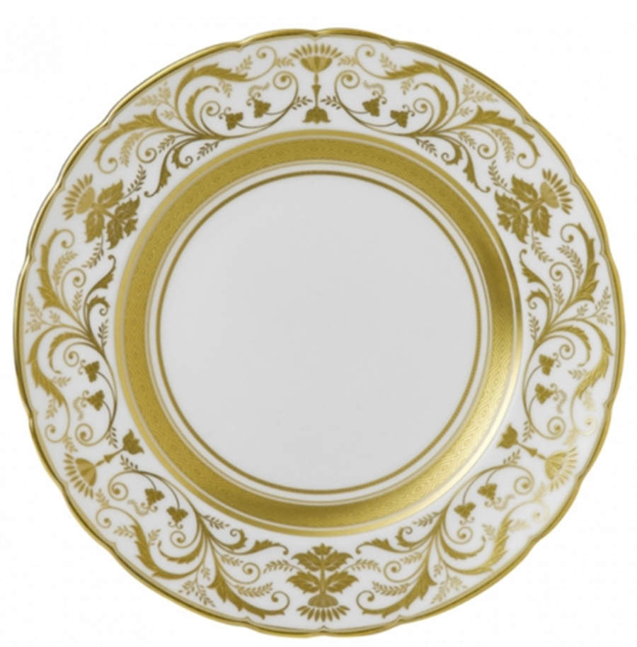 Darley Abbey White Accent Salad Plate by Royal Crown Derby-1