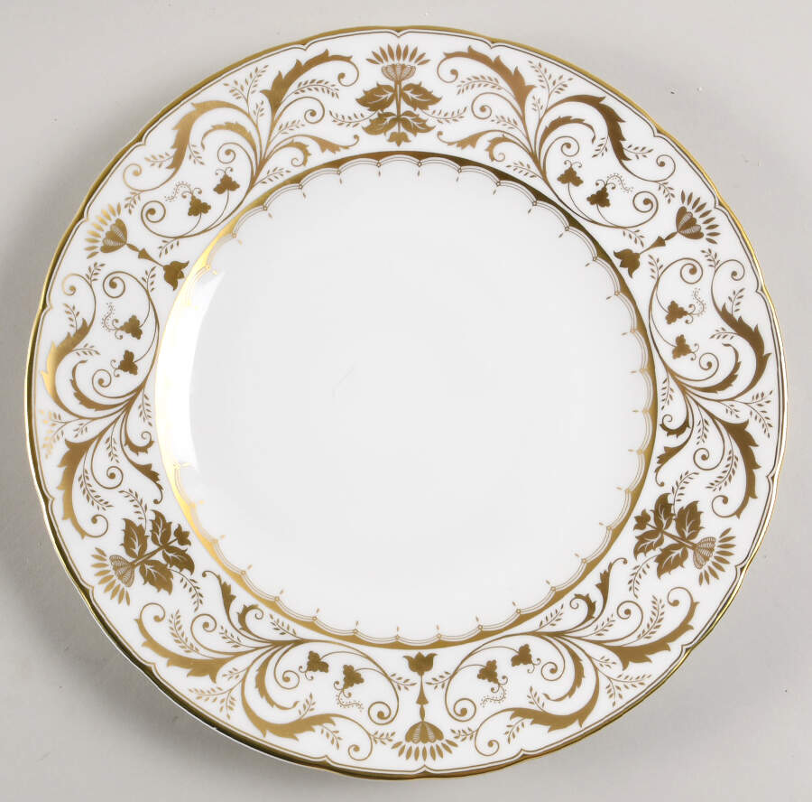 Darley Abbey White Dinner Plate by Royal Crown Derby-1