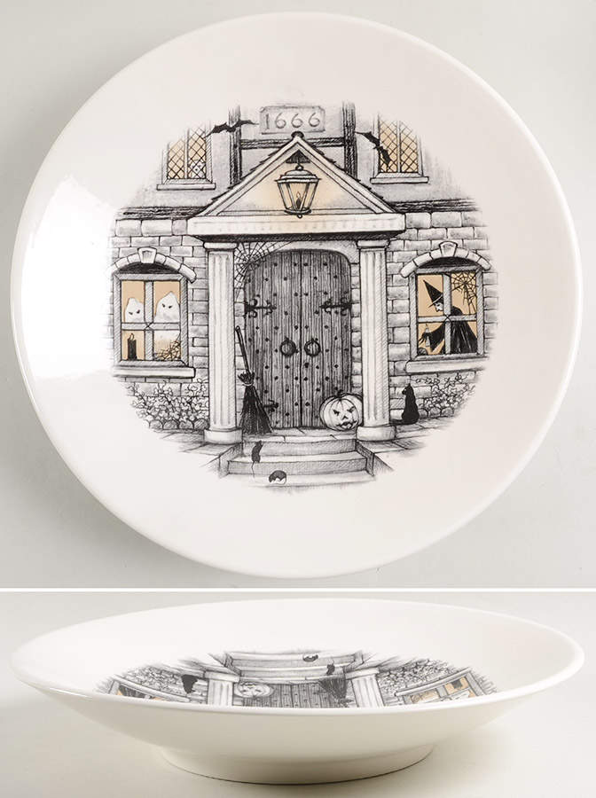 Haunted House 13" Shallow Round Bowl by Royal Stafford-1