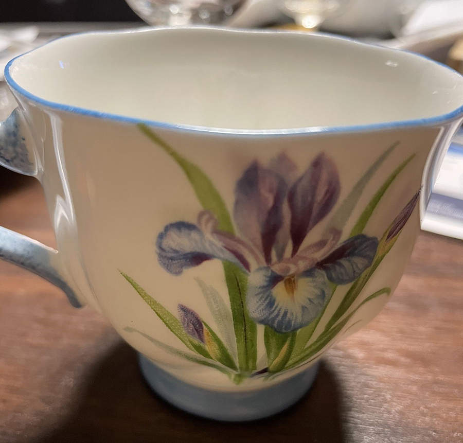 Iris (Blue Trim) Footed Cup by Royal Albert-1