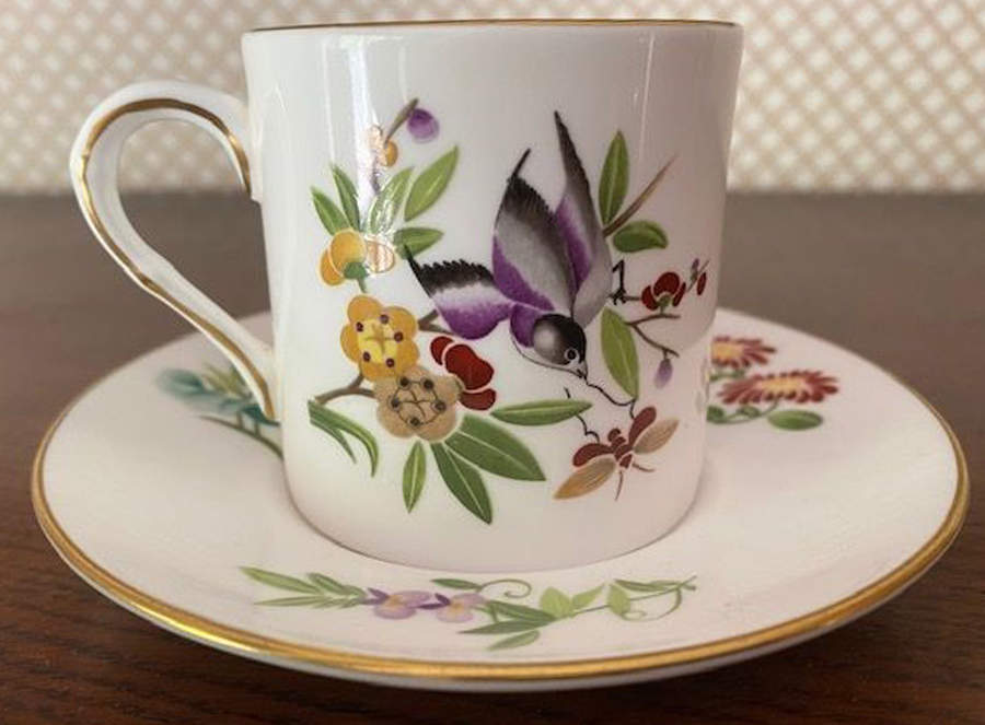Mandarin Birds Flat Demitasse Cup & Saucer Set by Royal Worcester-1
