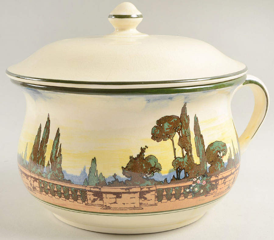 Trees in a Garden Chamber Pot & Lid by Royal Doulton-1