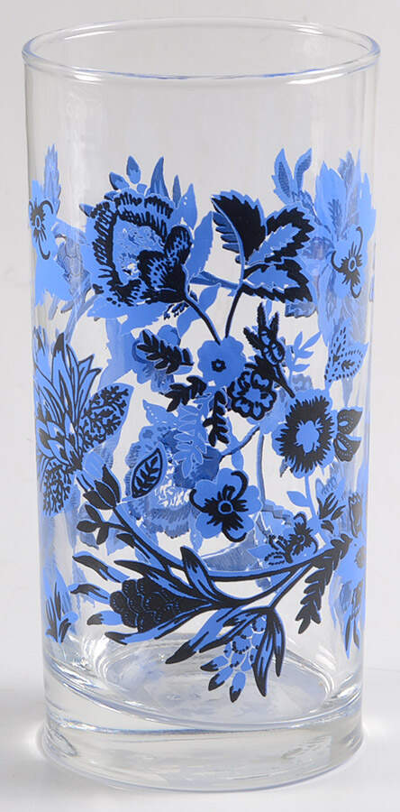 Blue Floral 12 Oz Glassware Tumbler by Royal Norfolk-1