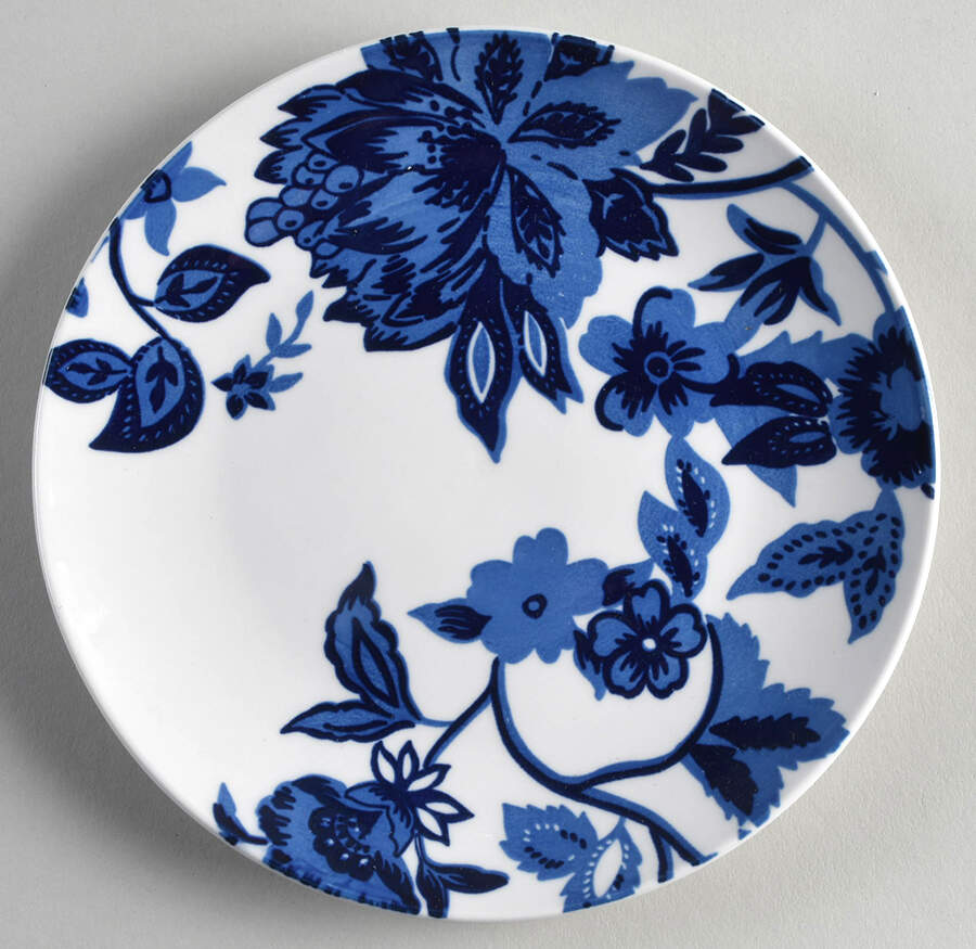 Blue Floral Salad/Dessert Plate by Royal Norfolk-1